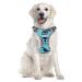 Eyin dog harness for large dogs adjustable breathable reflective padded and breathable breast dishes with handle and front bracket for daily training (camouflage l) l (neck: 42-60cm breast: 47-86cm) Tarnblau