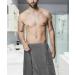DII Men's Gray Terry Shower Wrap - Adjustable with Velcro and Pocket 54x20 - Buy Online on GoSupps.com