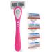Nylea Razors for Women with Sensitive Skin, Premium Shaving Razor with Lubricating Strip Detachable Razor Head for Convinient Use, 5 Blades with 4 Refills