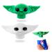 Aynkh 4 pieces (2 green + 2 white) Baby Yoda toothpaste cap-dispenser toothpaste dispenser Funny squeezers for film fans adults and children
