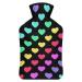 Color Love Hot Water Bottle With Cover Plush Bed Bottle Hand Warmer For Adults And Children 26.5X15.3cm