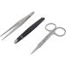 Honbay 3PCS Stainless Steel Tweezers Set for Eyebrow and Nose Hair - Point and Slant Tweezers with Eyebrows Scissor - Buy Online on GoSupps.com