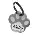 Dog brand made of stainless steel in paw shape with engraving - animal brand dog cat puppy 3 sizes 6 colors (L 40mm x 37mm silver) L 40mm x 37mm silver