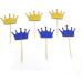 Royal Blue Prince Crown Glitter Gold Cupcake Toppers Picks for Wedding Birthday Baby Shower Boys' Party Decorations 40 PC Royal Blue Gold - Buy Online on GoSupps.com
