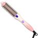 K&K 1.25 Inch Heated Curling Comb Ceramic Tourmaline Ionic Curling Iron Volumizing Brush Quick Heating Makes Hair Silky Smooth Dual Voltage Travel-Friendly Straightening Comb Round Design