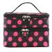 fitTek Cosmetic Bag Travel Make-Up Bag Toiletry Bag Two-Layer Polka Dots NEW