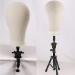 LUNGCYX 23 Inch Wig Head Stand Tripod Set for Wigs Making Display - Mannequin Canvas Block Head, T-pin, Wig Cap, Adjustable Bracket - Tripod Tool Holder for Mounting - Buy Online on GoSupps.com