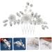 Wedding Hair Accessories Hair Toppers Rhinestone Hair Comb Flower Hair Side Comb Decorative Hair Side Comb Headgear Decorate Wedding Dress Crystal Bride White Soft Pottery Flower - Buy Online on GoSupps.com