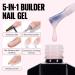 Tomicca 5 in 1 Light Apricot Builder Nail Gel 15ml | UV/LED Base for Nail Extensions Strengthening & Design - International Shipping - Buy Online on GoSupps.com