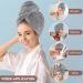 Kinhwa Bamboo Microfiber Turban Towel - Quick-Drying Super Absorbent Hair Towel for All Hair Types (3 Pieces Light Gray 25x65cm) - Buy Online on GoSupps.com