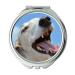 YENDOSTEEN Mirror makeup mirror Dog Animal Greyhound Spanish Greyhound Snout Tooth Pocket Mirror portable mirror