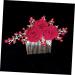 minkissy Rose Hair Comb Wedding Hair Accessories for Brides Wedding Hair Comb Rose Hair Decor Bridal Hair Side Comb Rose Flower Hair Comb Wedding Hair Side Comb Hair Decoration Red Cloth - Buy Online on GoSupps.com