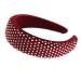 Retro Thicken Padded Velvet Diamante Wide Chunky Hair Band/Headband/Alice Band in Burgundy