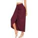 Sanahy Women's Casual High Waist Maxi Wrap Skirt in Wine - Boho Beach Style - Buy Online on GoSupps.com