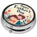 Fathers and Daughters Portable Metal Pill Box - Round Mini 3-Compartment Travel Solution for Small Pills - Buy Online on GoSupps.com