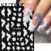 YJHAT 5 Sheets 5D Embossed White Flowers Nail Stickers Decals Rose Butterfly Nail Art Stickers Self-Adhesive Stereoscopic Nail Art Supplies Decoration for DIY Nail Tips Design - Buy Online on GoSupps.com