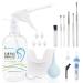 TopQuaFocus Ear Cleaner Earwax Removal Kit Electric Earwax Cleaner Earwax Remover Irrigation Tool 16.9oz Ear Washer Bottle 6pcs Ear Pick for Adults & Kids Cleaning(Clear) Transparency