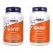 NOW Supplements 5-HTP (5-Hydroxytryptophan) 200mg Plus Tyrosine | GABA (Gamma-Aminobutyric Acid) 500mg Bundle 5-HTP + GABA 500mg Plus Vitamin B6