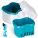 Scotte Denture Case,Dentures Box,Denture Brush Retainer Case,Denture Cups Bath,Dentures Container with Basket Denture Holder for Travel,Retainer Cleaning Case (Green)