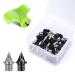Lejof Carbon Steel Track Spikes 56 Pcs 1/4 Inch Lighter Weight Spikes for Track 0.45 Grams Replacement Spikes for Track and Field Sprinting or Cross Country black+silver