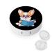 Corgi Reading Book Contact Lens Travel Kit Portable Cute Contact Box with Mirror for Daily Outdoor