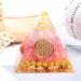 Pink Moonstone Crystal Orgone Pyramid - Energy Tower for Chakra Healing with Flower of Life Design - Handcrafted Orgonite Jewelry - Buy Online on GoSupps.com