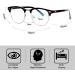 GY snail Blue Light Blocking Clear Glasses for Men Anti Eyestrain Better Sleep Round Computer Semi Rimless Nerd Glasses (Black Frame) - Buy Online on GoSupps.com