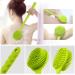Lalacolorful Silicone Back Scrubber Exfoliating Shower Brush Set - Long Handle, Double-Sided, With Hook - Hair Scalp Massager & Facial Cleansing Brush - Yellow & Green - Buy Online on GoSupps.com