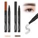 Eyebrow Pen 4-Tip Microblade Brow Pen Microblade Eyebrow Pencil 4 Tip Microblade Brow Pen Waterproof Long Lasting Waterproof and Smudge-Proof Dark Brown+Black