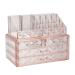 Jewelry and Cosmetic Boxes with Brush Holder - Pink Diamond Pattern Storage Display Cube Including 4 Drawers and 2 Pieces Set Pattern D