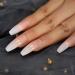 CoolNail Ombre Gradient Pink Nude White French Ballerina Press on False Nails Extra Long Natural Coffin UV Gel Glue On Fake Fingers nails L5264