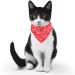 Adjustable Dog Bandana Headscarves for Small Dogs & Cats | Red Neckerchief (M) - Buy Online on GoSupps.com