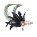 IYOU Crystal Feather Flapper Headpiece Black Rhinestone Headband 1920s Gatsby Hair Accessories for Women Vintage Festival Prom Costume