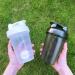 Hiusity Protein Shaker Cup 400ml | Durable Black & White Shaker with Mixing Ball for Creamy Fitness Shakes | Odor-Neutral Gym Shaker - Buy Online on GoSupps.com