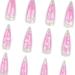 Ruarby 24Tips Elegant French Press on Nails Coffin Shape Nails Art Decoration Easy to Apply for Fashion Forward Individual - Buy Online on GoSupps.com
