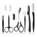 Ey brow set 9 pieces of professional eyebrow care rust-free steel tweezers eyebrow comb eyebrows scissors for quick trimming the eyebrow- suitable for men and women