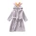 Uiflqxx baby bathrobe 3D animal-baby morning coat super soft flanel hooded bath towels animal baby bathrobe nightwear baby gifts personalized 2-3 years gray