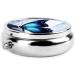 Blue Butterfly Round Pill Box | 3 Compartment Portable Travel Organizer for Pills & Vitamins - Buy Online on GoSupps.com