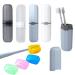 Travel Toothbrush Box TIUXIU 4pcs Toothbrush Case Children Green & 4pcs Toothbrush Protector Toothbrush Case Travel Kids Mental Portable