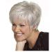 BGHJUE Wig Short Gray Wigs For White Women Slightly Wavy Hair Wigs Heat Resistant Synthetic Full Wigs For Daily Party AsshownWhite