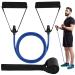 HaroFit Single Resistance Bands with Handles - Exercise Bands Workout Bands Weight Bands for Physical Therapy, Resistance Training, Home Workouts, Door Anchor and Workout Guide Included Blue-15LB