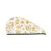 Hair Towel Wrap Hair Drying Towel with Button Towel Turban Head Towel to Dry Hair Quickly (Farm Bee Cute Honey)