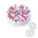 Camouflage Pink And Dark Grey Round Case For Contact Lens Kit Storage Box with Mirror Printed