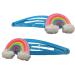 Topkids Accessories Frosty Glitter Unicorn Motif Snap Hair Clip Small Hair Clips Girls Hair Accessories Baby Hair Clips Girls Hair Clips kids Hair Clips Toddler Clips Curl Clips (Turquoise Rainbow)