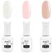 Looky 3-in-1 Gel Nail Polish 3 Pack Nudeitude #942 Milk #004 Demi #945 Barely There Combined Base Color Top Coat Salon Quality Manicure at Home DIY Easy Application Nail Lacquer Enamel Quick UV LED Curing Long Lasting Color 3 x 15ml (Nudeitude #942 Milk #