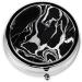 Buy Black and White Marble Round Pill Box | 3 Compartment Portable Travel Organizer for Vitamins & Medicine - Buy Online on GoSupps.com