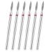 YUXIANLB 6pcs Cuticle Drill Bit Diamond Nail Drill Bits Set with Case Professional Manicure Tools 3/32" Flame Cuticle Clean Nail Carbide Bits for Home Salon Style2