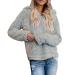 Bigfanshu Women's Sweaters Casual Fleece Long Sleeve Pullover Blouse Shirts Sweatshirt Gray