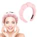 HOYDATE Puffy Spa Headband for Women Padded Soft Hairband Non Slip Sponge Headband Sponge & Terry Towel Hair Band for Face Washing  Makeup Removal  Shower  Skincare Yoga(Pink)