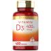 Carlyle Vitamin D3 | 400iu (10mcg) | 400 Tablets | Value Size | Vegetarian Non-GMO and Gluten Free Formula | Vitamin D Supplement